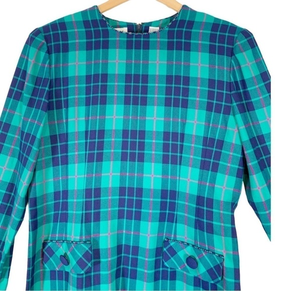 Vintage Leslie Fay Retro Art Deco Dress Size 14 - Picture 3 of 7